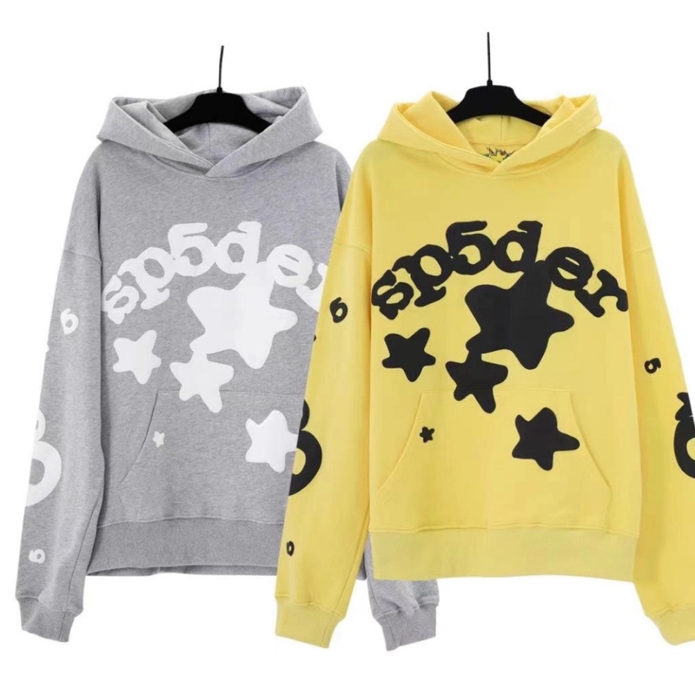 Gray and Yellow Star Hoodies